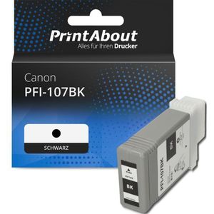 PrintAbout huismerk Inktcartridge PFI-107BK Zwart Geschikt voor Canon