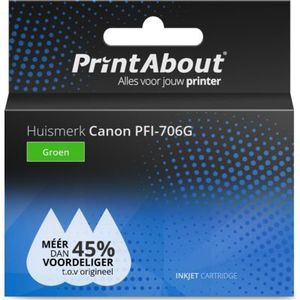 PrintAbout  Inktcartridge PFI-706G Groen Hoge capaciteit geschikt voor Canon
