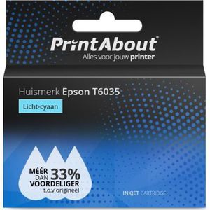 PrintAbout huismerk Inktcartridge T6035 Licht-cyaan Hoge capaciteit Geschikt voor Epson