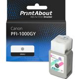PrintAbout huismerk Inktcartridge PFI-1000GY Grijs Geschikt voor Canon