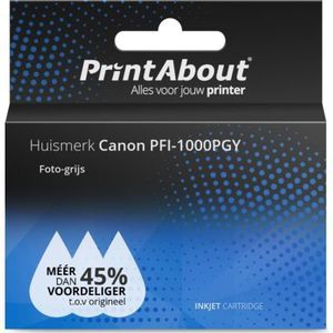 PrintAbout  Inktcartridge PFI-1000PGY Foto-grijs geschikt voor Canon