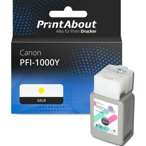 PrintAbout huismerk Inktcartridge PFI-1000Y Geel Geschikt voor Canon