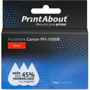 PrintAbout  Inktcartridge PFI-1000R Rood geschikt voor Canon