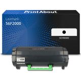 PrintAbout huismerk Toner 56F2000 Zwart Geschikt voor Lexmark