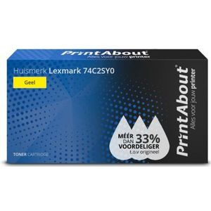 PrintAbout  Toner 74C2SY0 Geel Hoge capaciteit geschikt voor Lexmark