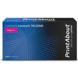PrintAbout huismerk Toner 78C20M0 Magenta Geschikt voor Lexmark
