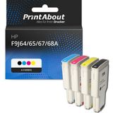PrintAbout - Inktcartridge F9J64/65/67/68A - 4-kleuren Multipack - Hoge Capaciteit