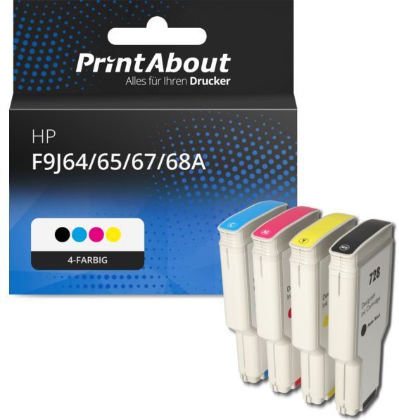 PrintAbout - Inktcartridge F9J64/65/67/68A - 4-kleuren Multipack - Hoge Capaciteit