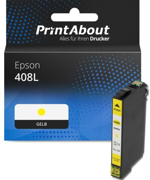 PrintAbout - Inktcartridge 408L - Geel - Hoge Capaciteit - Geschikt voor Epson