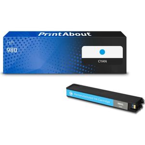 PrintAbout huismerk Inktcartridge 980 (D8J07A) Cyaan Geschikt voor HP