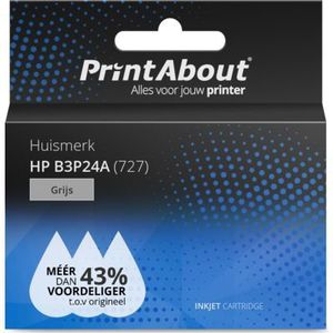 PrintAbout huismerk Inktcartridge 727 (B3P24A) Grijs Hoge capaciteit Geschikt voor HP