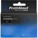 PrintAbout  Inktcartridge B3P22A (727) Zwart Hoge capaciteit geschikt voor HP