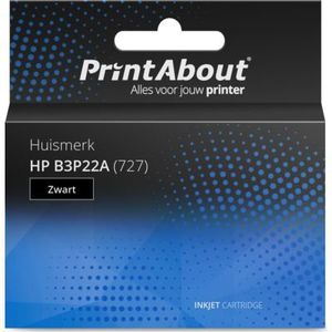 PrintAbout  Inktcartridge B3P22A (727) Zwart Hoge capaciteit geschikt voor HP