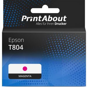 PrintAbout huismerk Inktcartridge T804 (C13T804300) Magenta Geschikt voor Epson