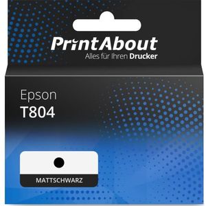 PrintAbout - T804 - Inktcartridge - Mat-zwart - Geschikt voor Epson