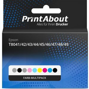 PrintAbout huismerk Inktcartridge T8041/42/43/44/45/46/47/48/49 Kleurenbundels Multipack Geschikt voor Epson