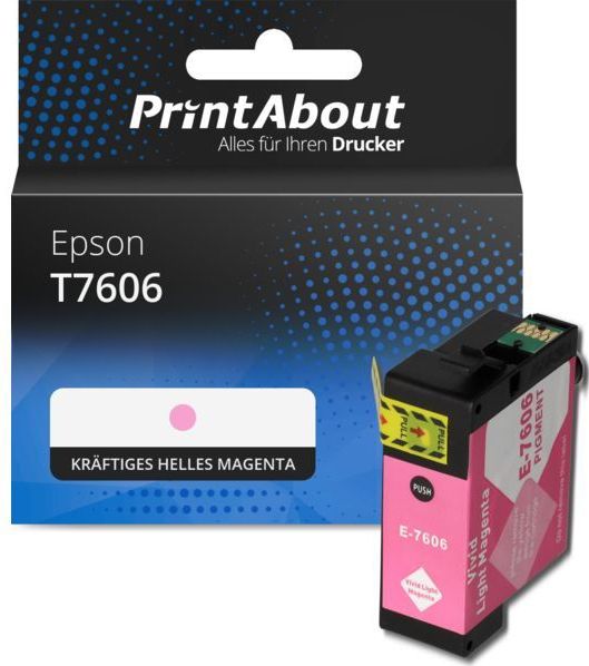 PrintAbout Huismerk Epson T7606 Inktcartridge Vivid licht magenta