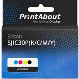 PrintAbout - Inktcartridge SJIC30P - 4-kleuren Multipack - Geschikt voor Epson