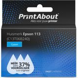 PrintAbout  Inktcartridge 113 (C13T06B240) Cyaan geschikt voor Epson