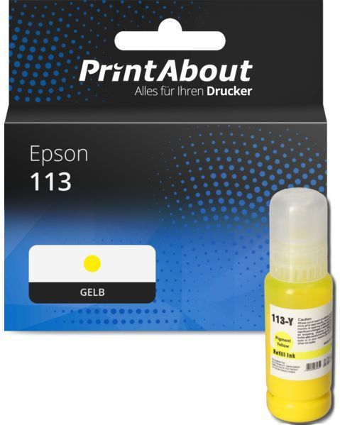 PrintAbout huismerk Inktcartridge 113 (C13T06B440) Geel Geschikt voor Epson