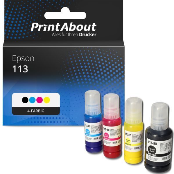 PrintAbout huismerk Inktcartridge 113 (CT06B14/24/34/440) 4-kleuren Multipack Geschikt voor Epson
