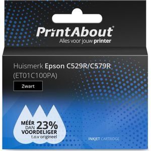 PrintAbout huismerk Inktcartridge C529R/C579R (ET01C100PA) Zwart Hoge capaciteit geschikt voor Epson