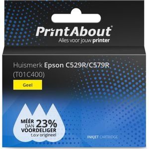 PrintAbout huismerk Inktcartridge C529R/C579R (T01C400) Geel Hoge capaciteit geschikt voor Epson