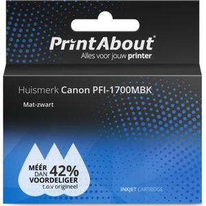 PrintAbout  Inktcartridge PFI-1700MBK Mat-zwart geschikt voor Canon