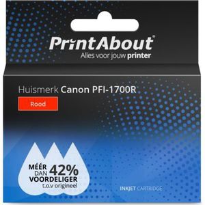 PrintAbout huismerk Inktcartridge PFI-1700R Rood geschikt voor Canon
