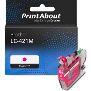 PrintAbout huismerk Inktcartridge LC-421M Magenta geschikt voor Brother