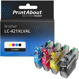 PrintAbout huismerk Inktcartridge LC-421XLVAL 4-kleuren Multipack Hoge capaciteit Geschikt voor Brother