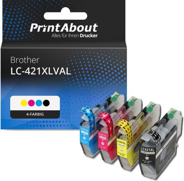 PrintAbout - Inktcartridge LC-421XLVAL - 4-kleuren - Hoge Capaciteit - Multipack