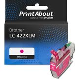 PrintAbout huismerk Inktcartridge LC-422XLM Magenta Hoge capaciteit Geschikt voor Brother