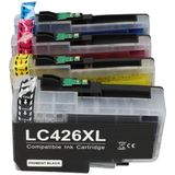 PrintAbout huismerk Inktcartridge LC-426XLVAL 4-kleuren Multipack Hoge capaciteit Geschikt voor Brother
