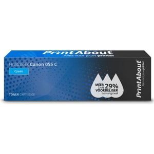 PrintAbout huismerk Toner 055 C Cyaan Geschikt voor Canon