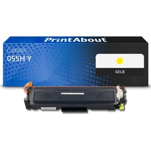 PrintAbout - Canon 055H Y - Toner - Geel - Hoge Capaciteit