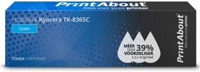PrintAbout huismerk Toner TK-8365C Cyaan Geschikt voor Kyocera