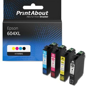 PrintAbout - Inktcartridge 604XL - 4-kleuren Multipack - Hoge Capaciteit - Geschikt voor Epson