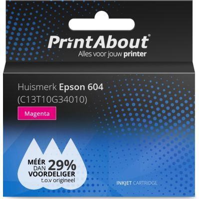 PrintAbout huismerk Inktcartridge 604 (C13T10G34010) Magenta Geschikt voor Epson
