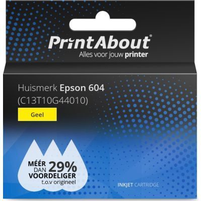 PrintAbout - Huismerk Epson 604 - Inktcartridge - Geel