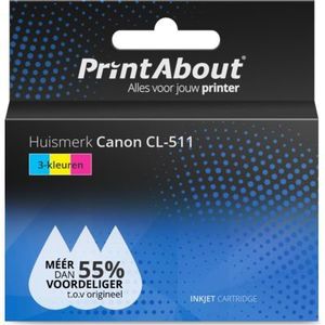 PrintAbout huismerk Inktcartridge CL-511 3-kleuren geschikt voor Canon