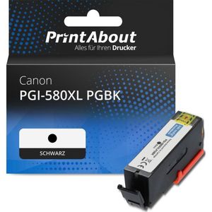 PrintAbout - Inktcartridge PGI-580XL PGBK - Zwart - Hoge Capaciteit