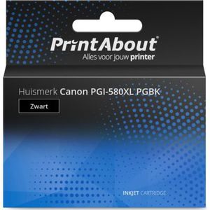 PrintAbout  Inktcartridge PGI-580XL PGBK Zwart Hoge capaciteit geschikt voor Canon