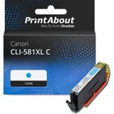 PrintAbout - Inktcartridge CLI-581XL C - Cyaan - Hoge Capaciteit