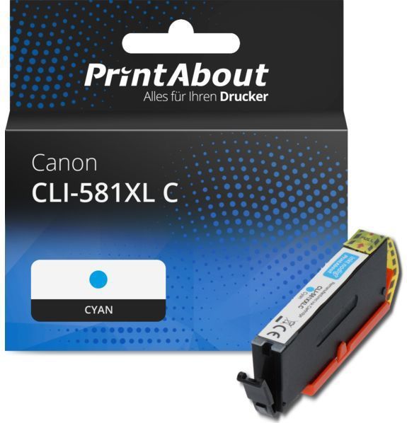 PrintAbout - Inktcartridge CLI-581XL C - Cyaan - Hoge Capaciteit