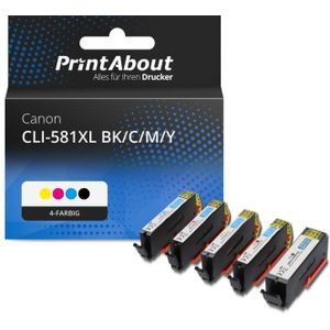 PrintAbout - Canon CLI-581XL - Inktcartridge - 4-kleuren - Hoge Capaciteit