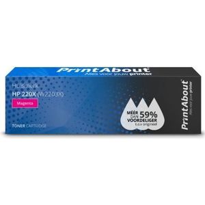 PrintAbout huismerk Toner 220X (W2203X) Magenta Hoge capaciteit Geschikt voor HP
