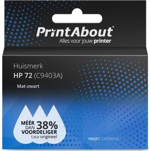 PrintAbout  Inktcartridge 72 (C9403A) Mat-zwart geschikt voor HP