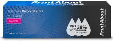 PrintAbout - Toner - Magenta - Geschikt voor Ricoh 842097 (MP C406)