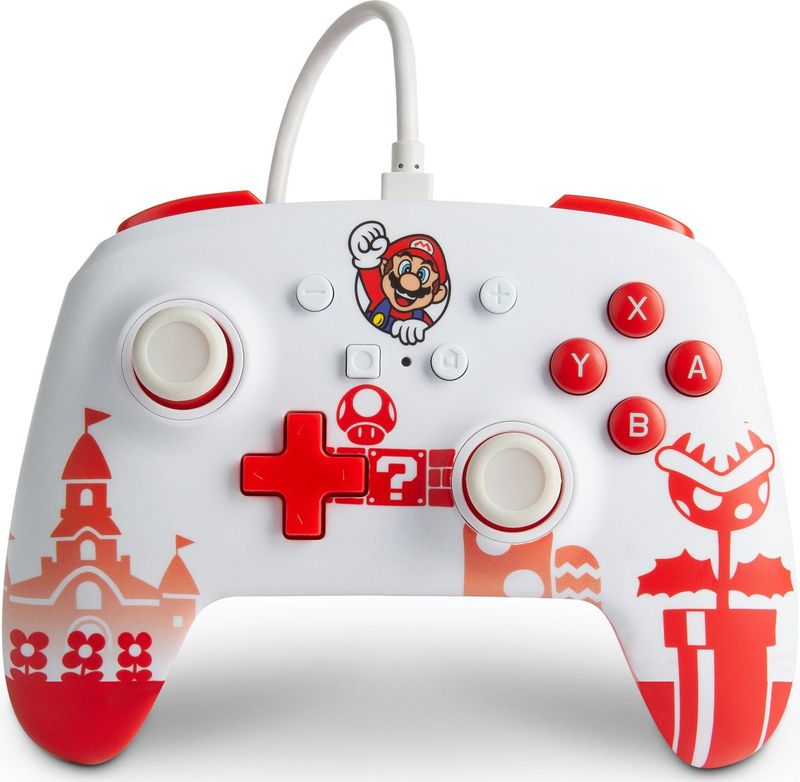 PowerA - Enhanced Wired Controller - Mario Red/White - Bedraad